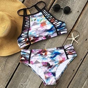 Cupshe Prints Charming Tank Bikini Set - size L